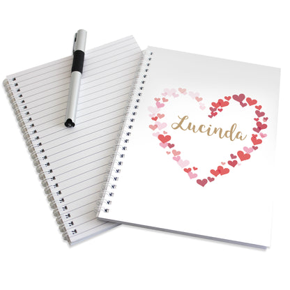 Personalised Confetti Hearts A5 Notebook - image 4