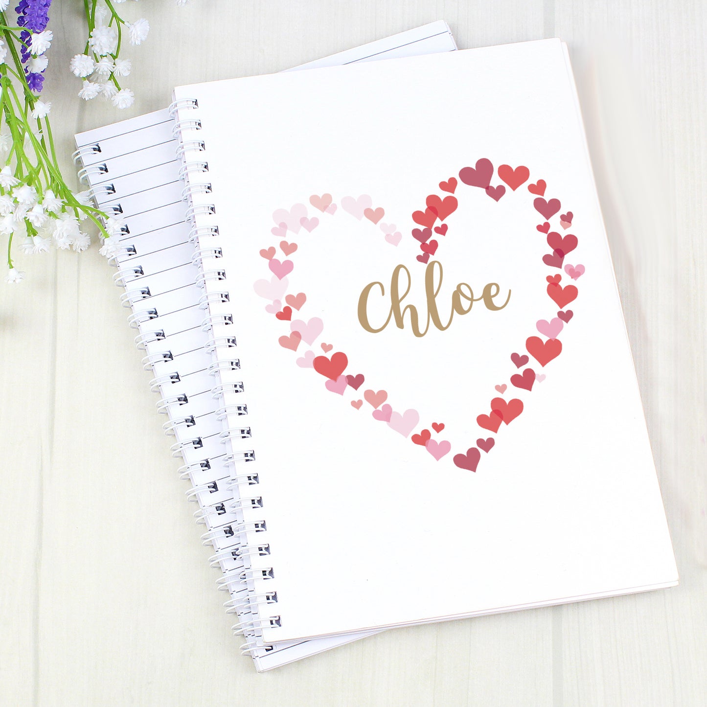 Personalised Confetti Hearts A5 Notebook - image 5