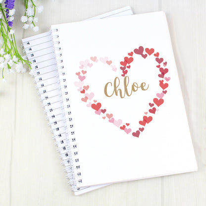 Personalised Confetti Hearts A5 Notebook - image 5