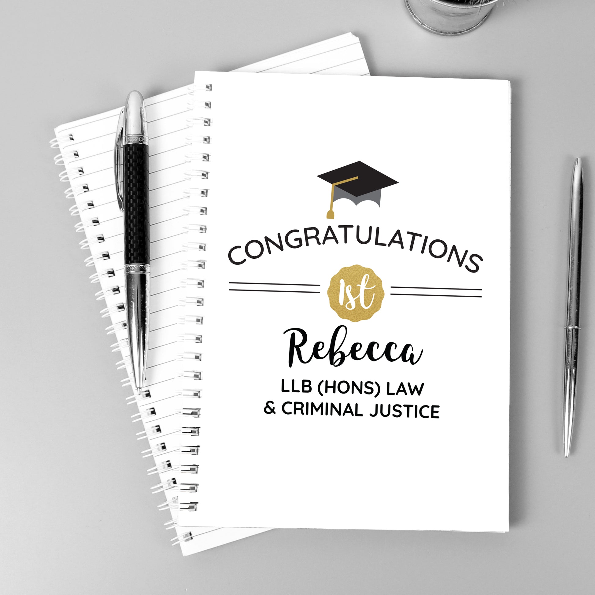Personalised Graduation A5 Notebook from Heartfelt Gifts