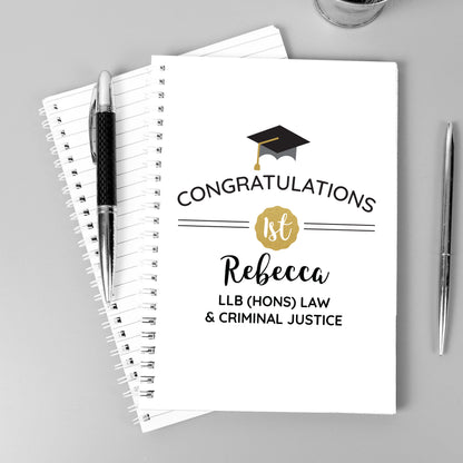 Personalised Graduation A5 Notebook from Heartfelt Gifts