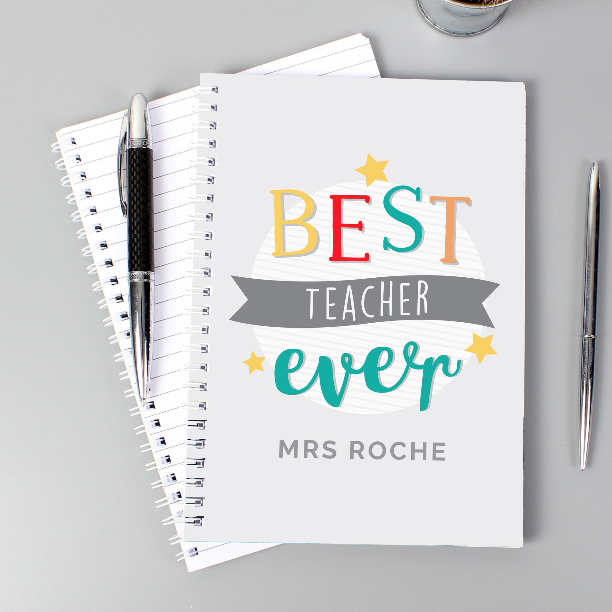 Personalised 'Best Teacher Ever' A5 Notebook from Heartfelt Gifts