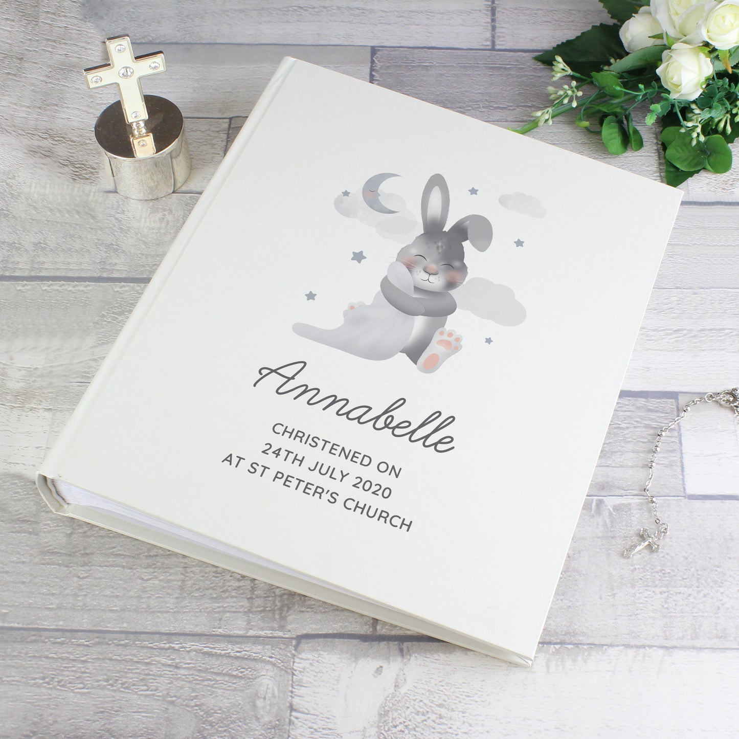 Personalised Baby Bunny Square Photo Album - image 3