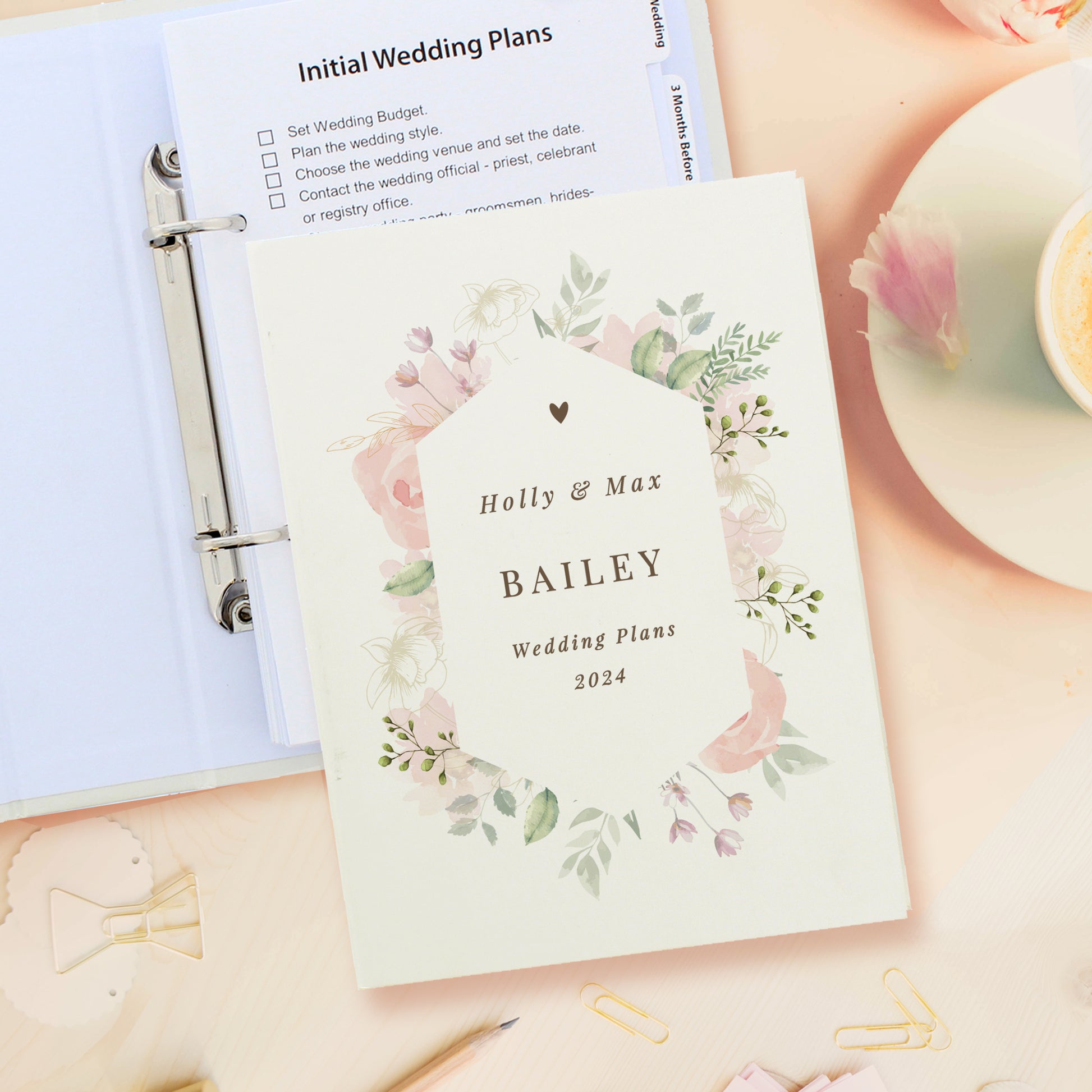 Personalised Floral Watercolour Wedding Planner - image 3