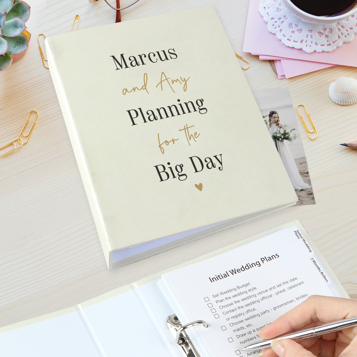 Personalised Black and Gold Wedding Planner – Engagement Wedding Gift - image 2