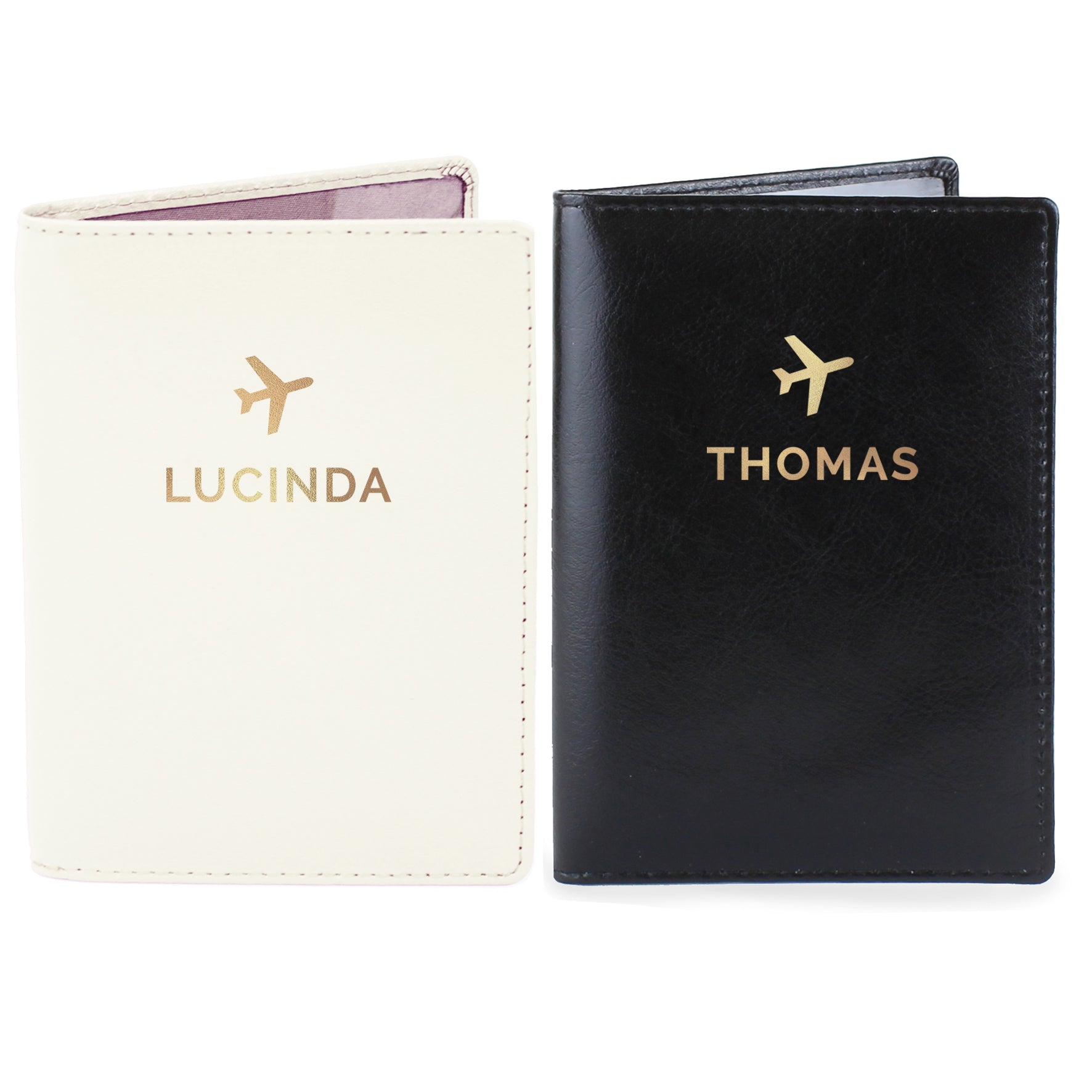 Personalised Gold Name Passport Holders Set - image 2