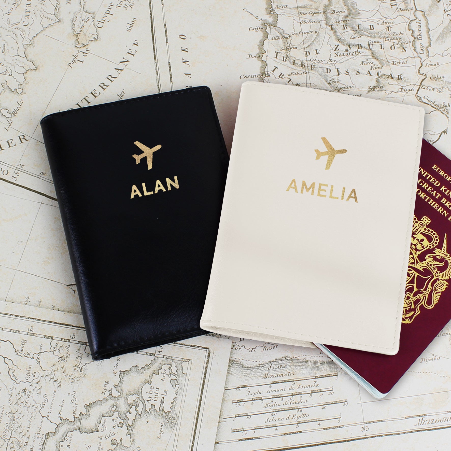 Personalised Gold Name Passport Holders Set - image 3