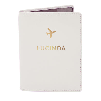 Personalised Gold Name Cream Passport Holder - image 2