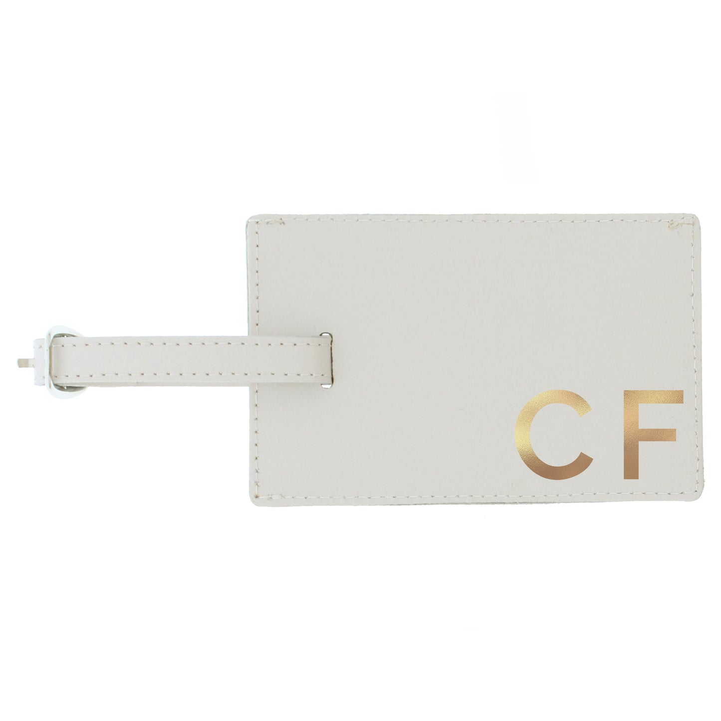 Personalised Gold Initials Cream Luggage Tag - image 2