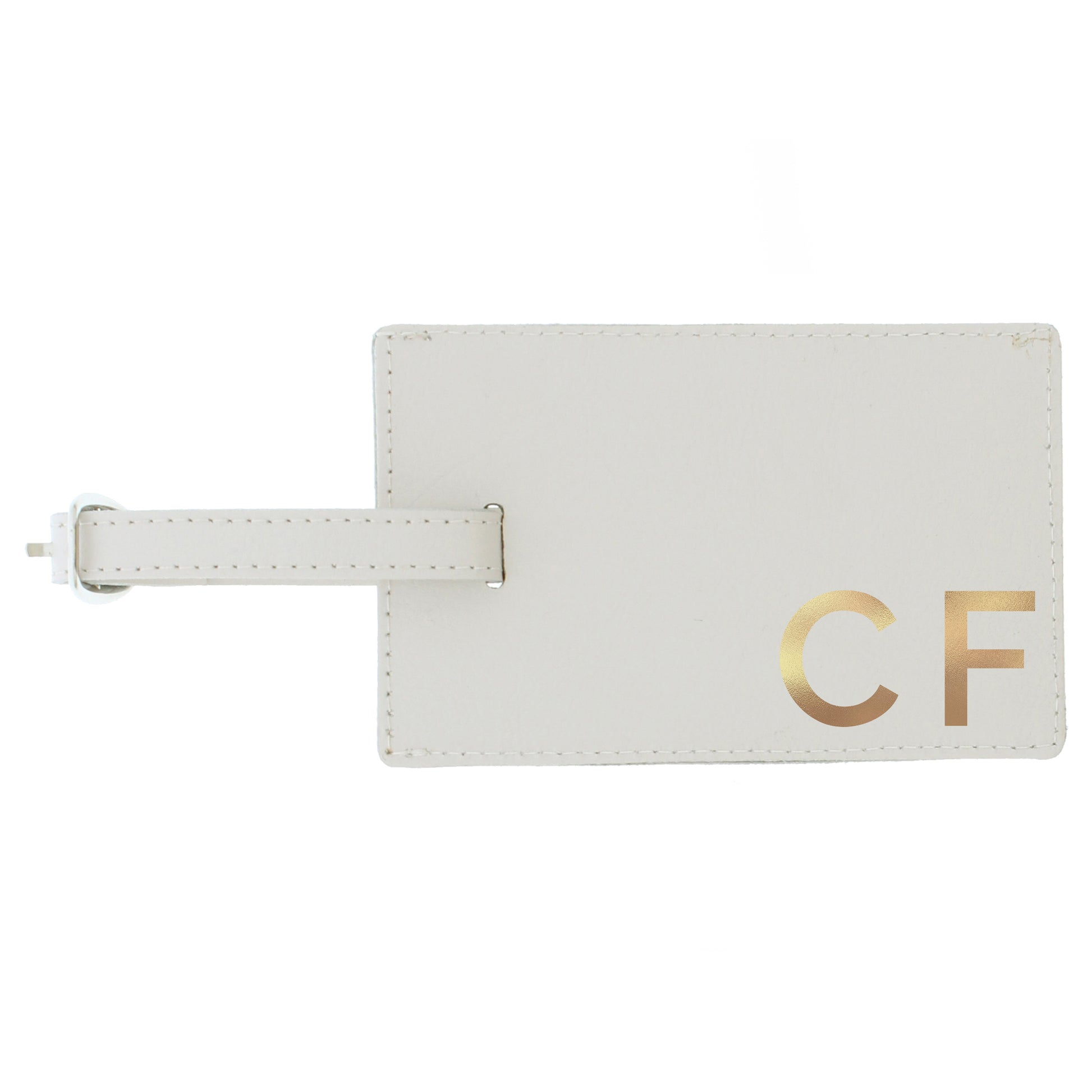 Personalised Gold Initials Cream Luggage Tag - image 2