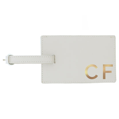 Personalised Gold Initials Cream Luggage Tag - image 2