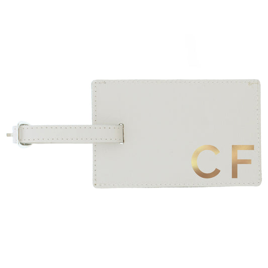 Personalised Gold Initials Cream Luggage Tag - image 2