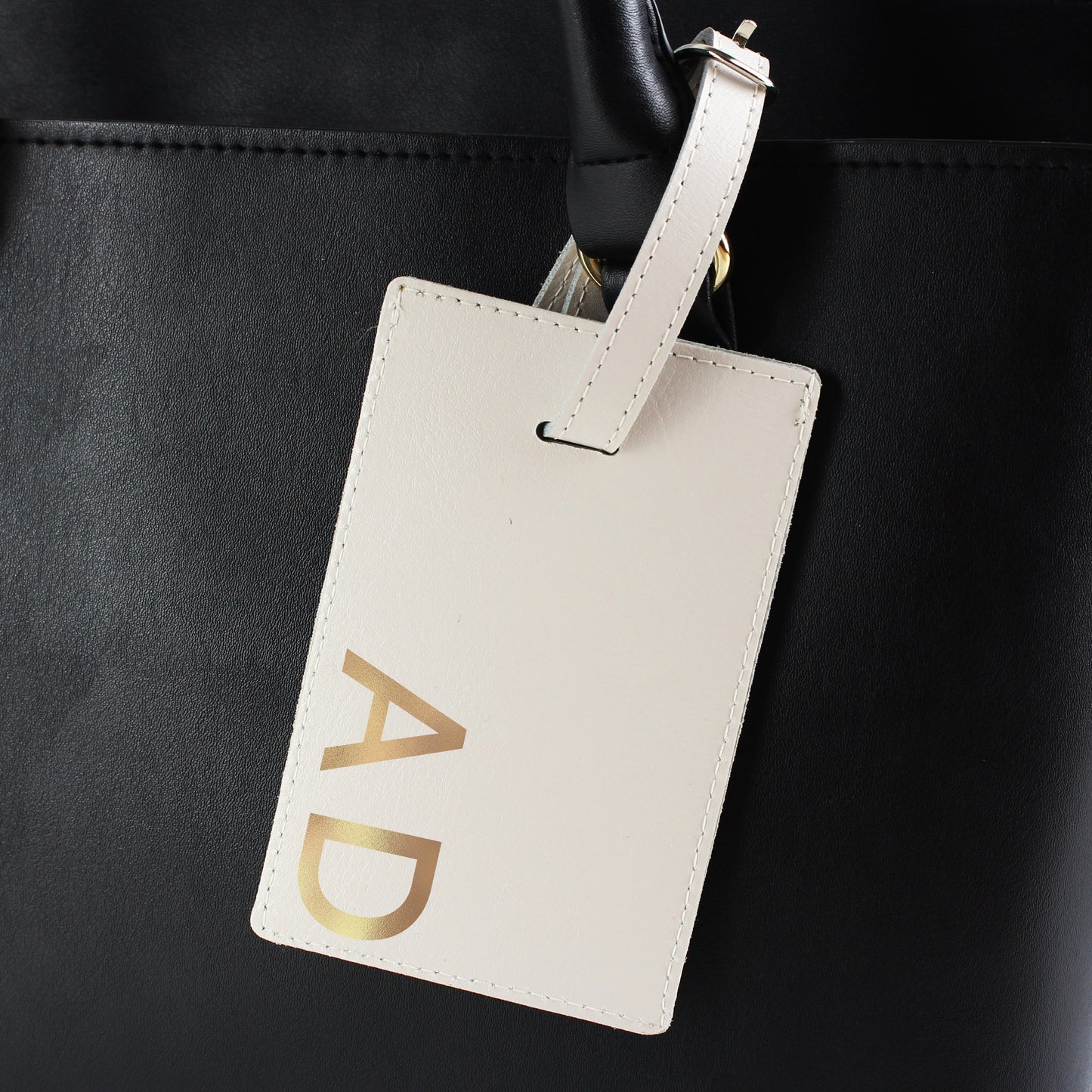 Personalised Gold Initials Cream Luggage Tag - image 3