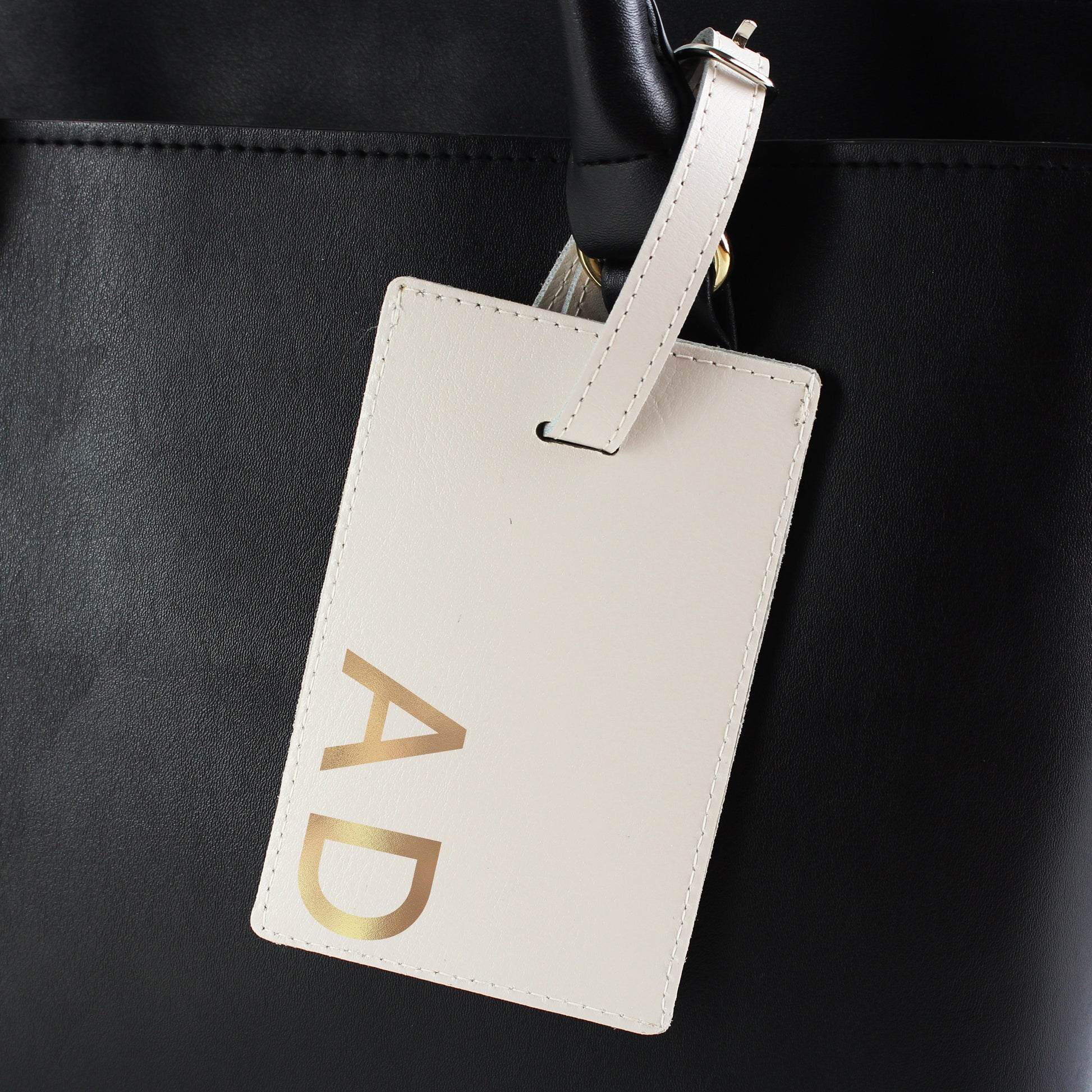 Personalised Gold Initials Cream Luggage Tag - image 3
