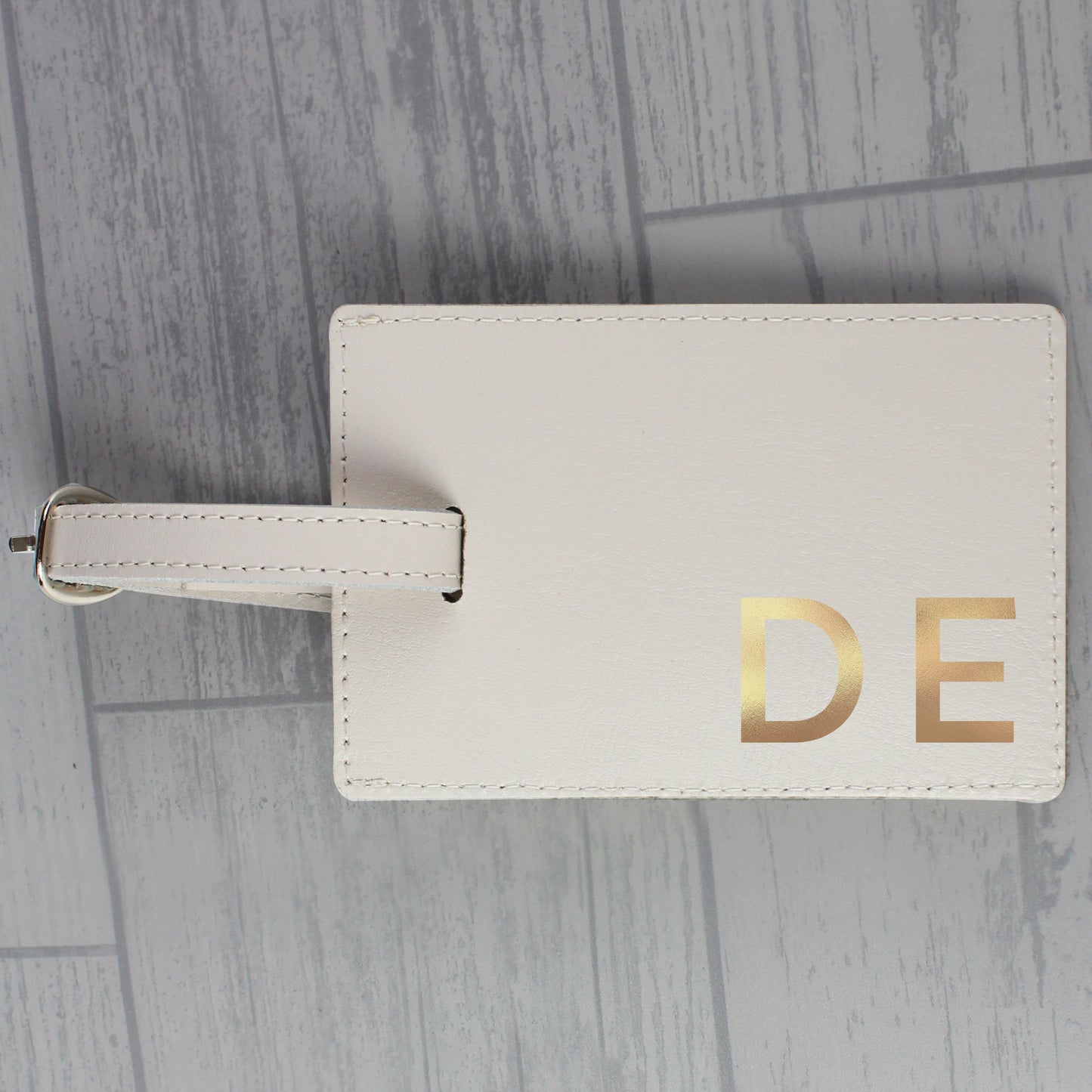 Personalised Gold Initials Cream Luggage Tag - image 4