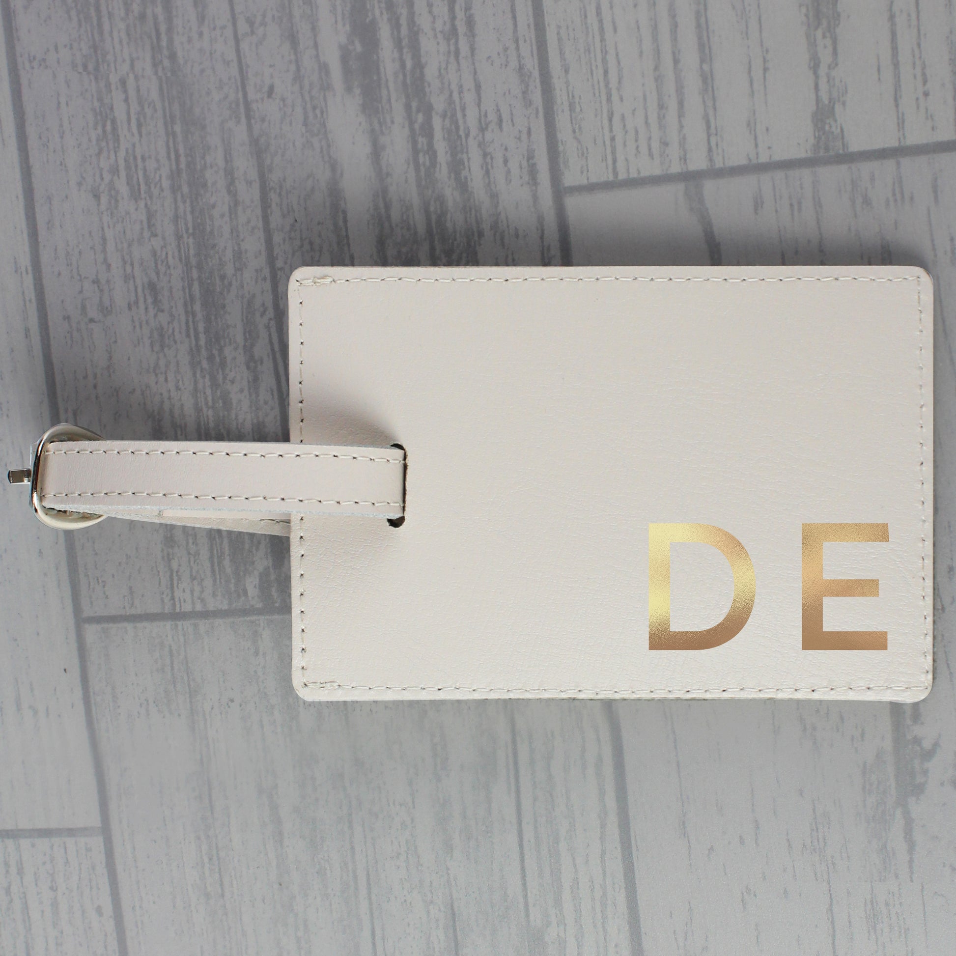 Personalised Gold Initials Cream Luggage Tag - image 4