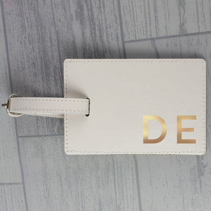 Personalised Gold Initials Cream Luggage Tag - image 4