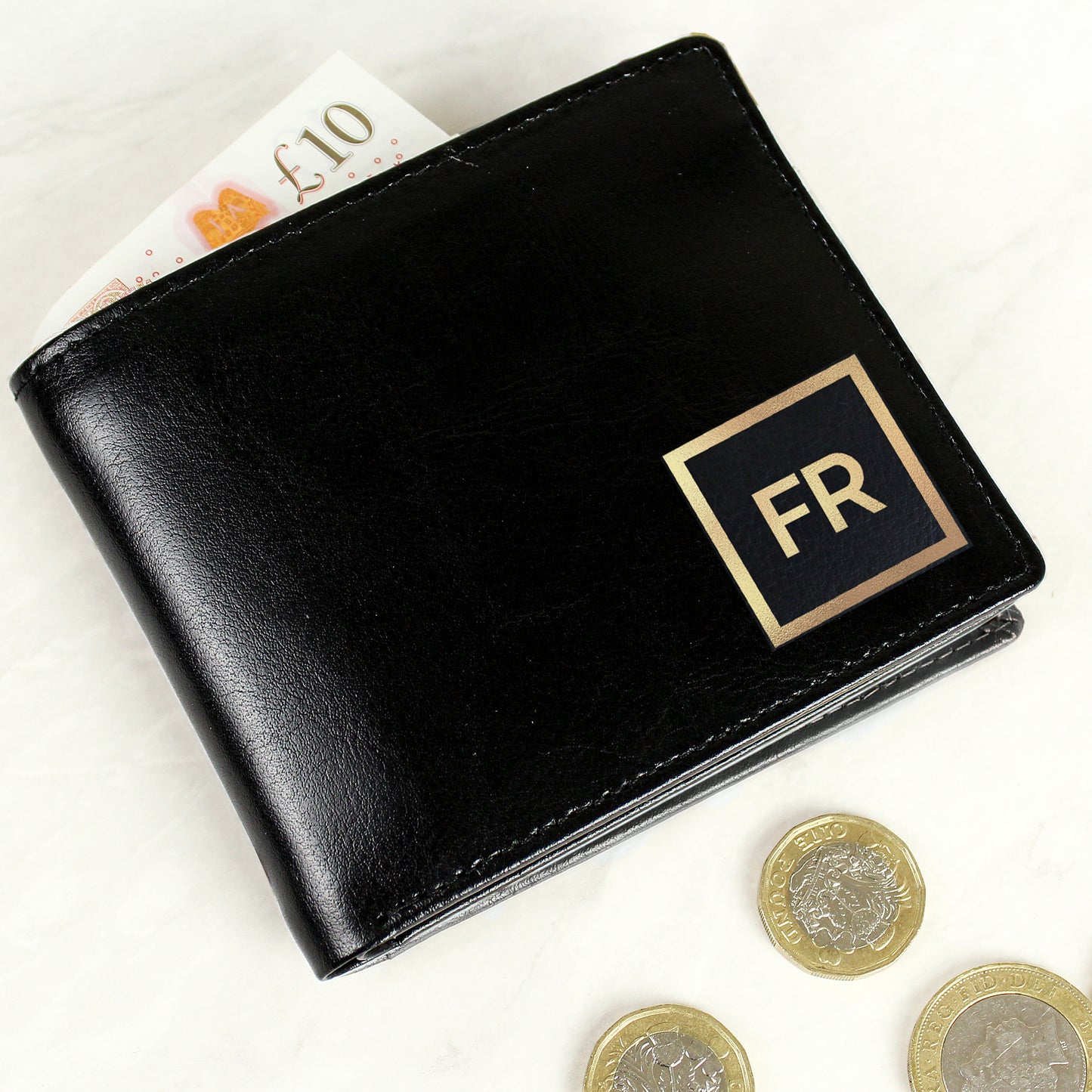 Personalised Gold Initials Leather Wallet - image 3