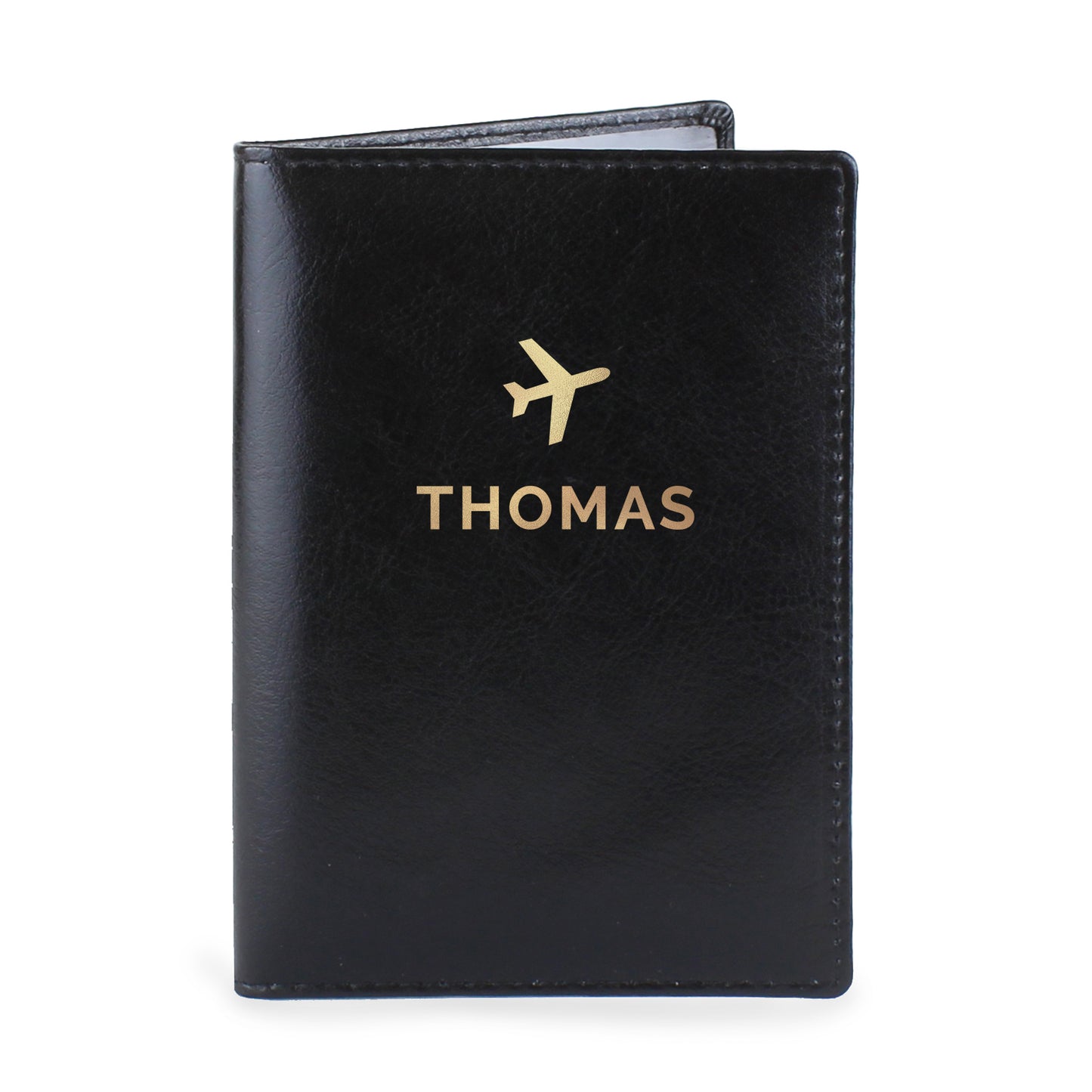 Personalised Gold Name Black Passport Holder - image 2