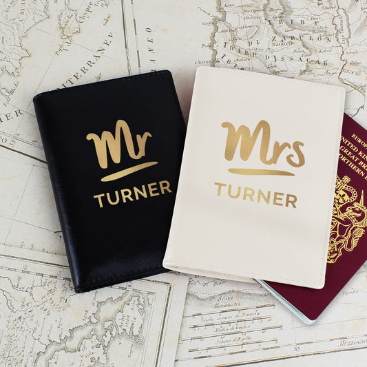 Personalised Mr & Mrs Passport Holders Set from Heartfelt Gifts
