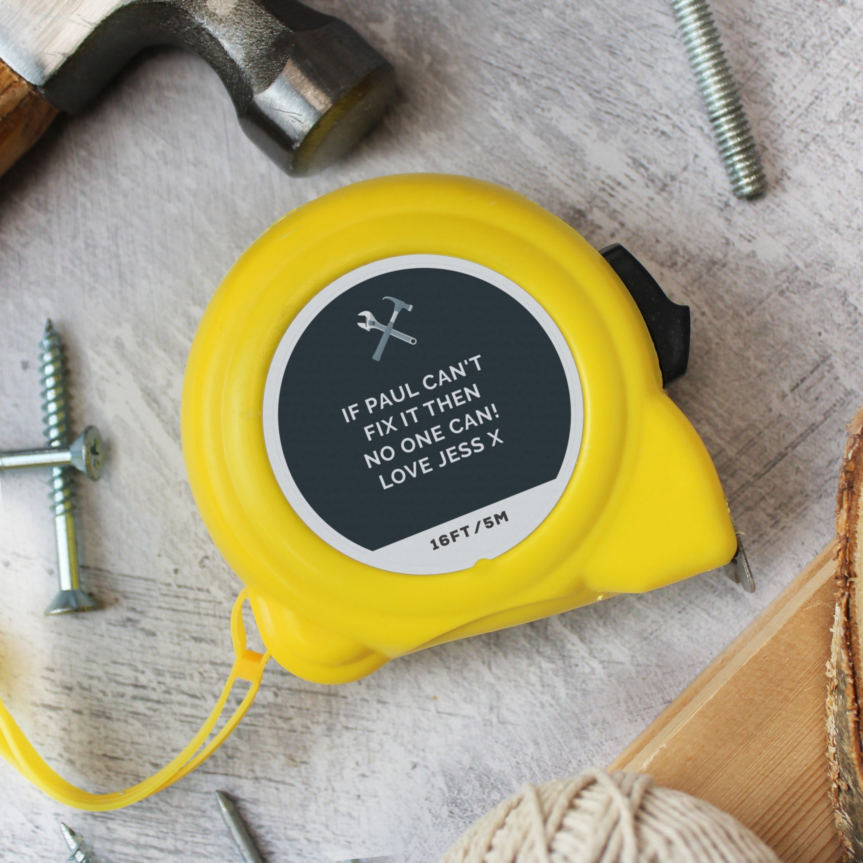 Personalised Tools Tape Measure from Heartfelt Gifts