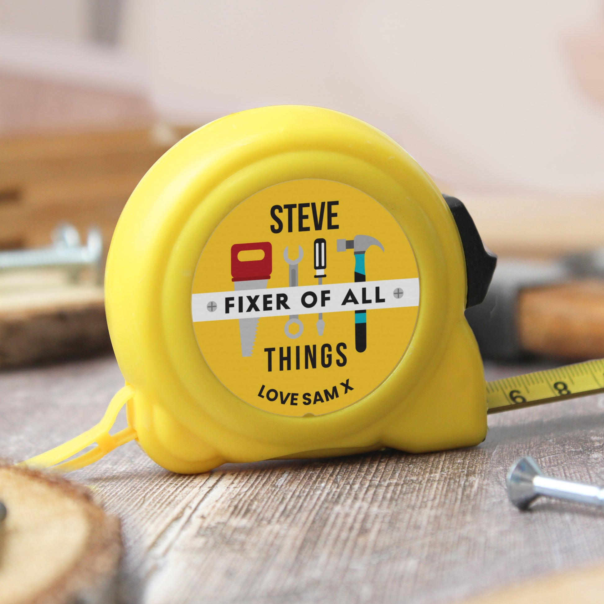 Personalised Fixer of All Things Tape Measure – Dad DIY Birthday Gift - image 2