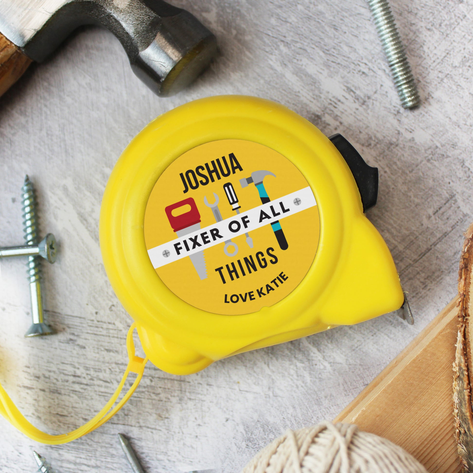 Personalised Fixer of All Things Tape Measure – Dad DIY Birthday Gift - image 4