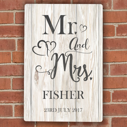 Personalised Mr & Mrs Metal Sign from Heartfelt Gifts