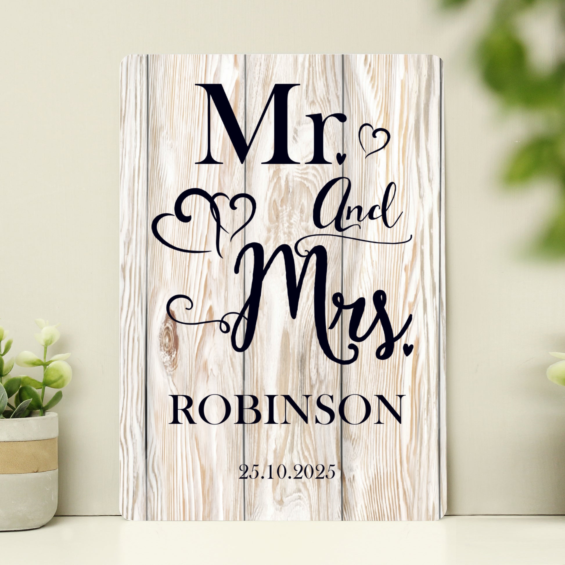 Personalised Mr & Mrs Metal Sign - image 3
