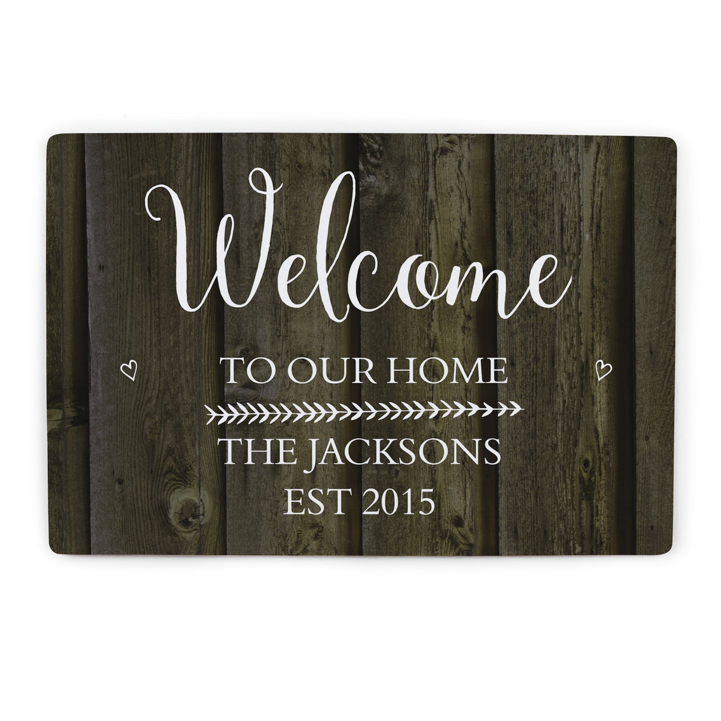Personalised Walnut Wood Grain Metal Sign - image 2
