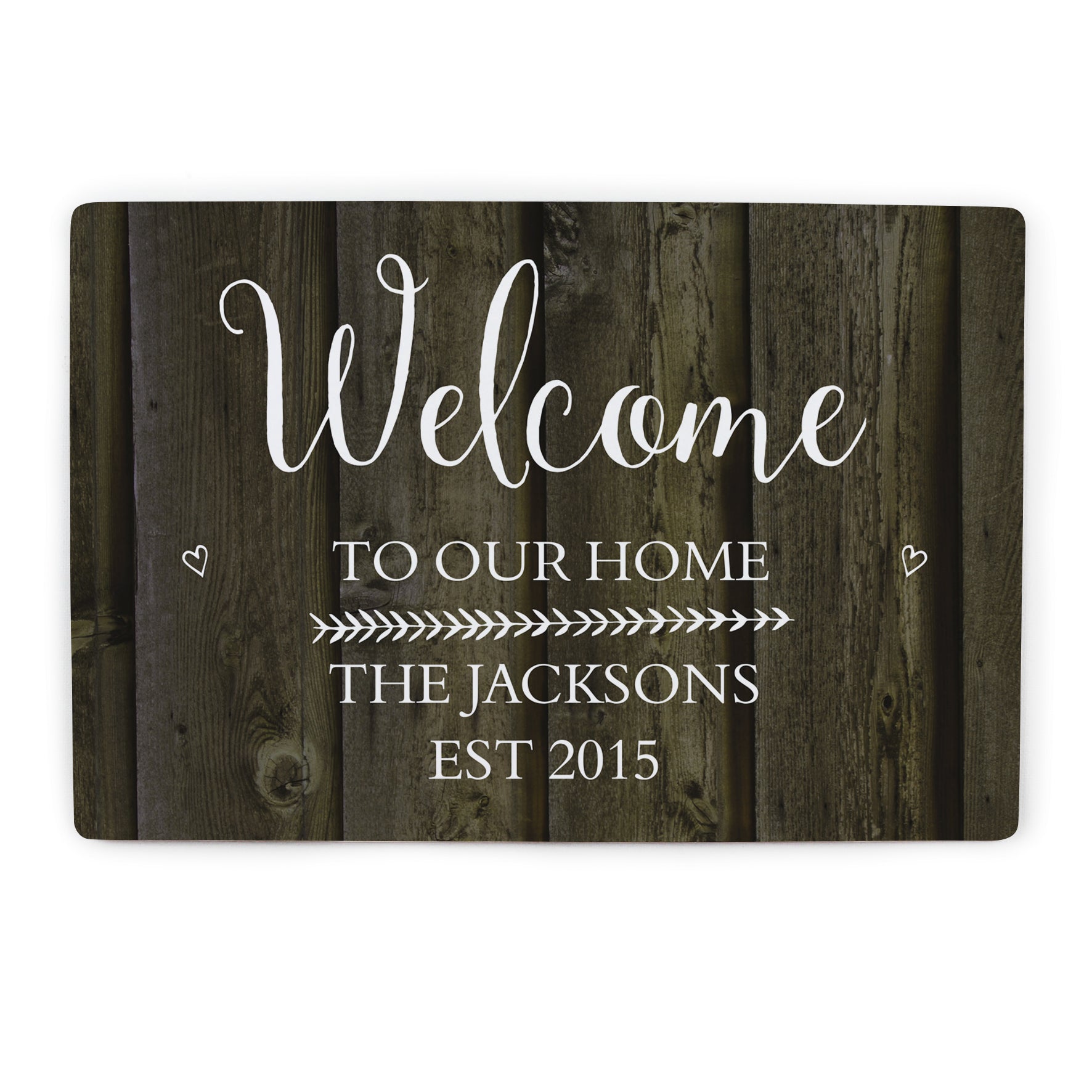 Personalised Walnut Wood Grain Metal Sign - image 2