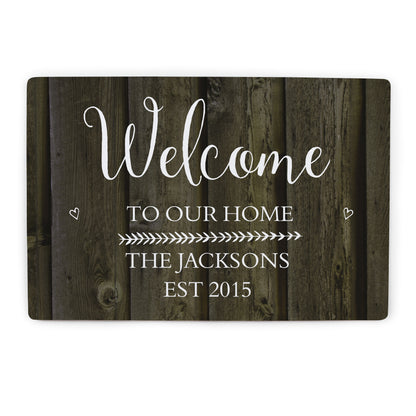 Personalised Walnut Wood Grain Metal Sign - image 2
