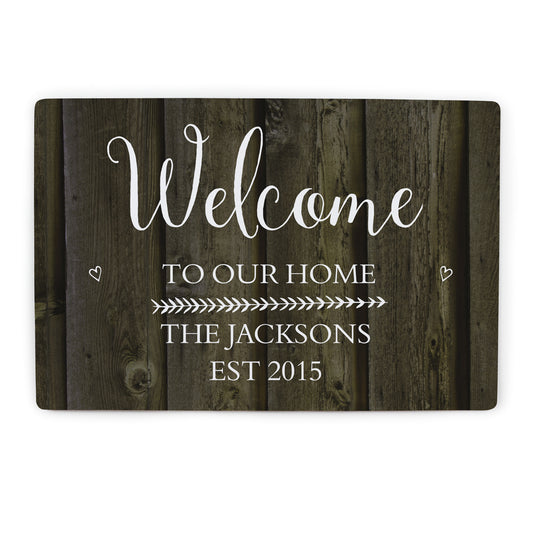Personalised Walnut Wood Grain Metal Sign - image 2