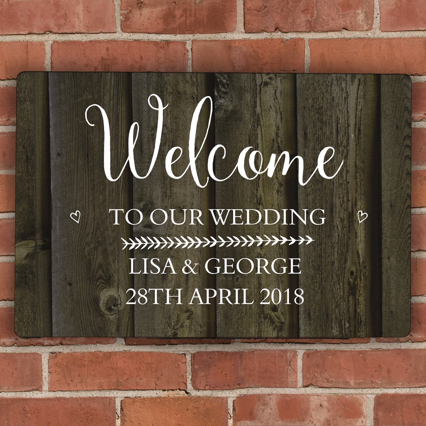 Personalised Walnut Wood Grain Metal Sign - image 4