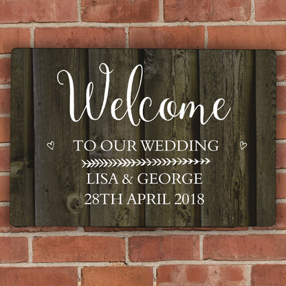 Personalised Walnut Wood Grain Metal Sign - image 4