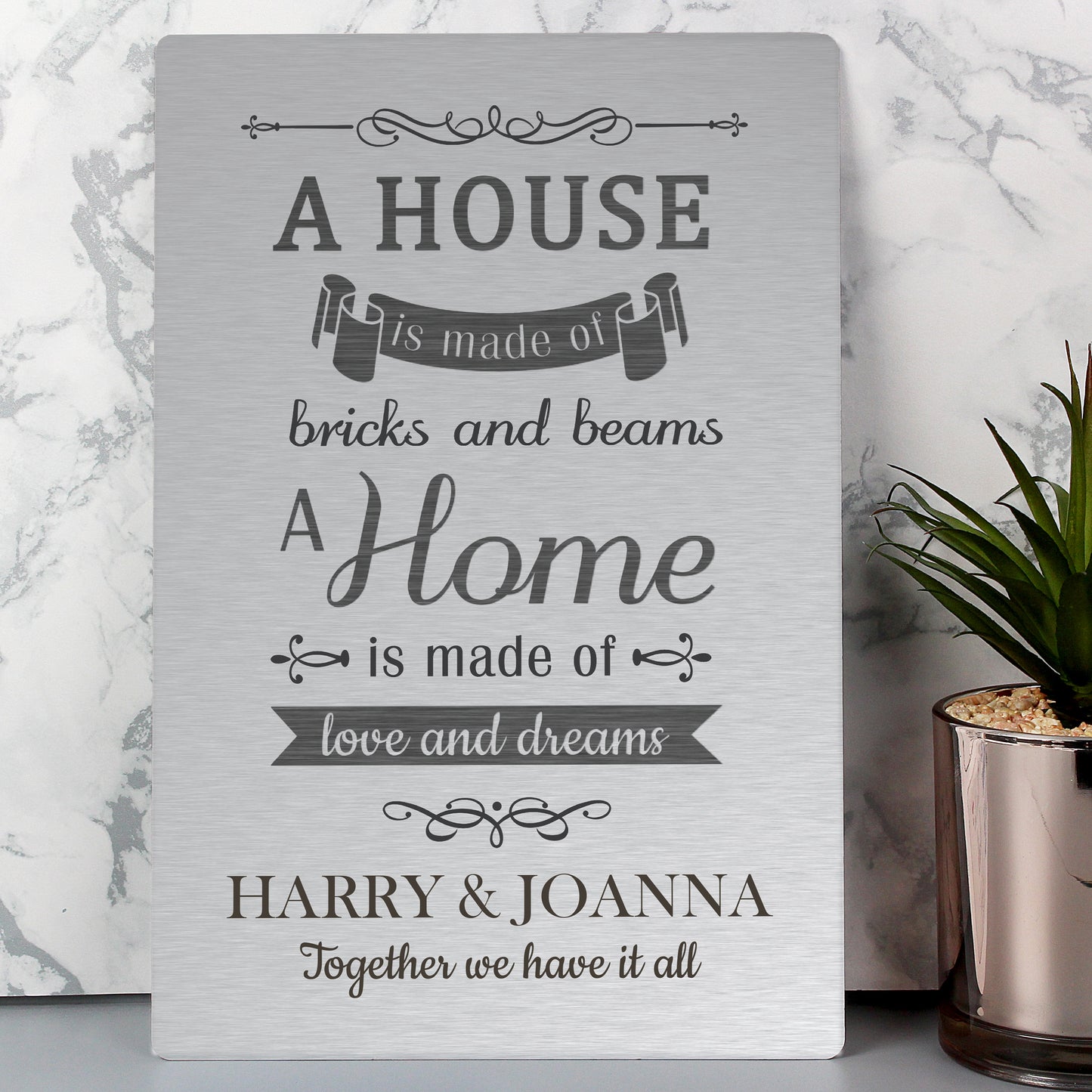 Personalised 'A House Is Made Of...' Metal Sign from Heartfelt Gifts
