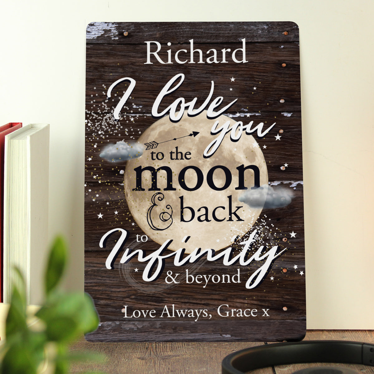 Personalised To the Moon & Back Metal Sign - image 2