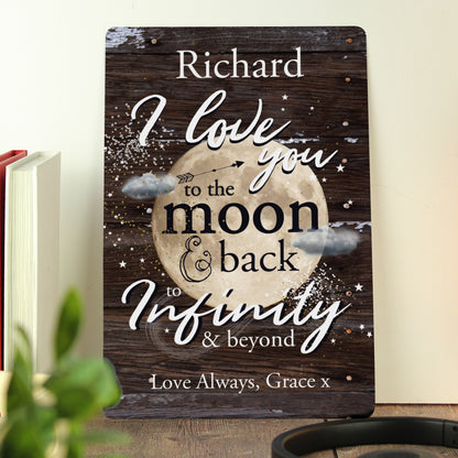 Personalised To the Moon & Back Metal Sign - image 2