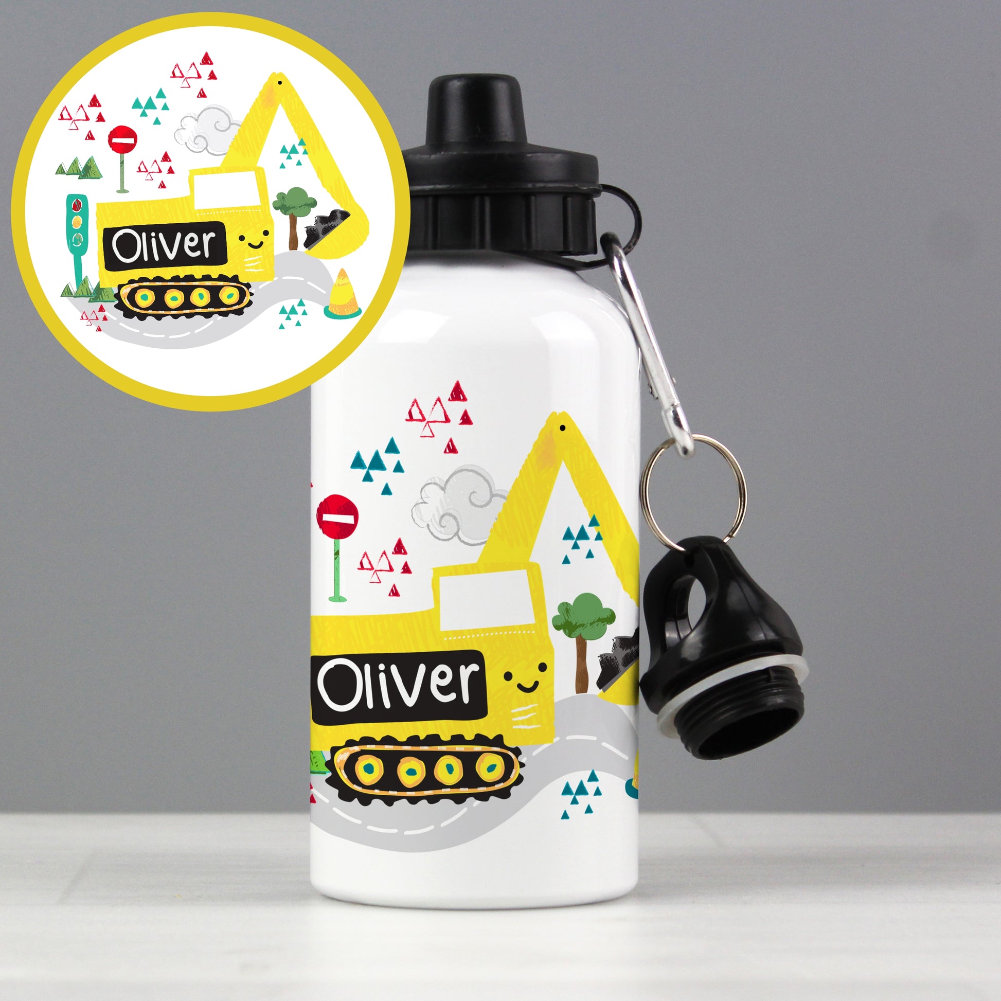 Personalised Digger Drinks Bottle from Heartfelt Gifts