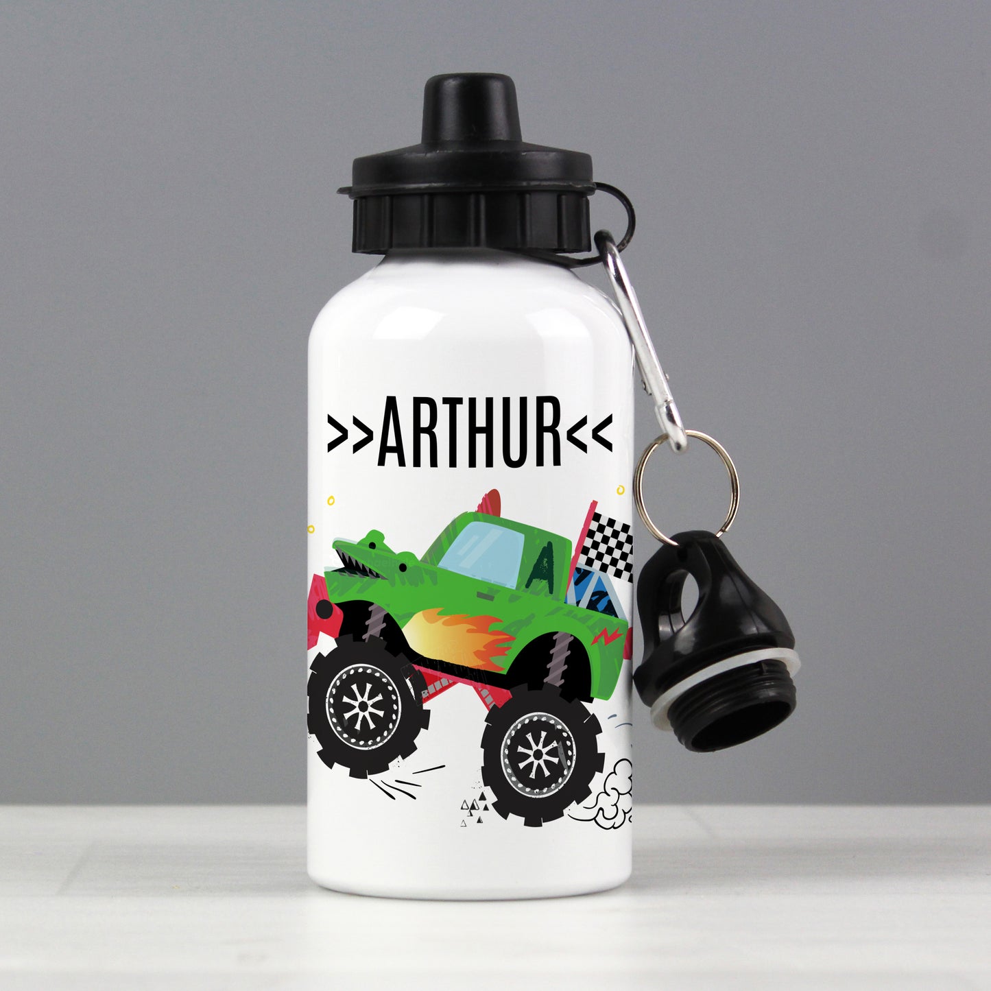 Personalised Monster Truck Drinks Bottle from Heartfelt Gifts