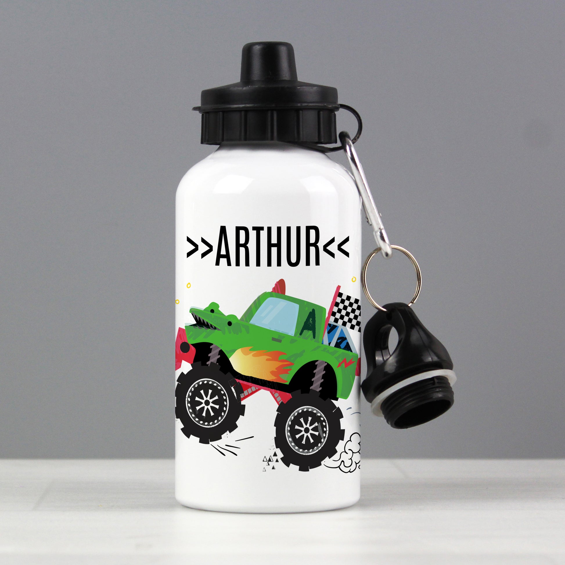 Personalised Monster Truck Drinks Bottle from Heartfelt Gifts