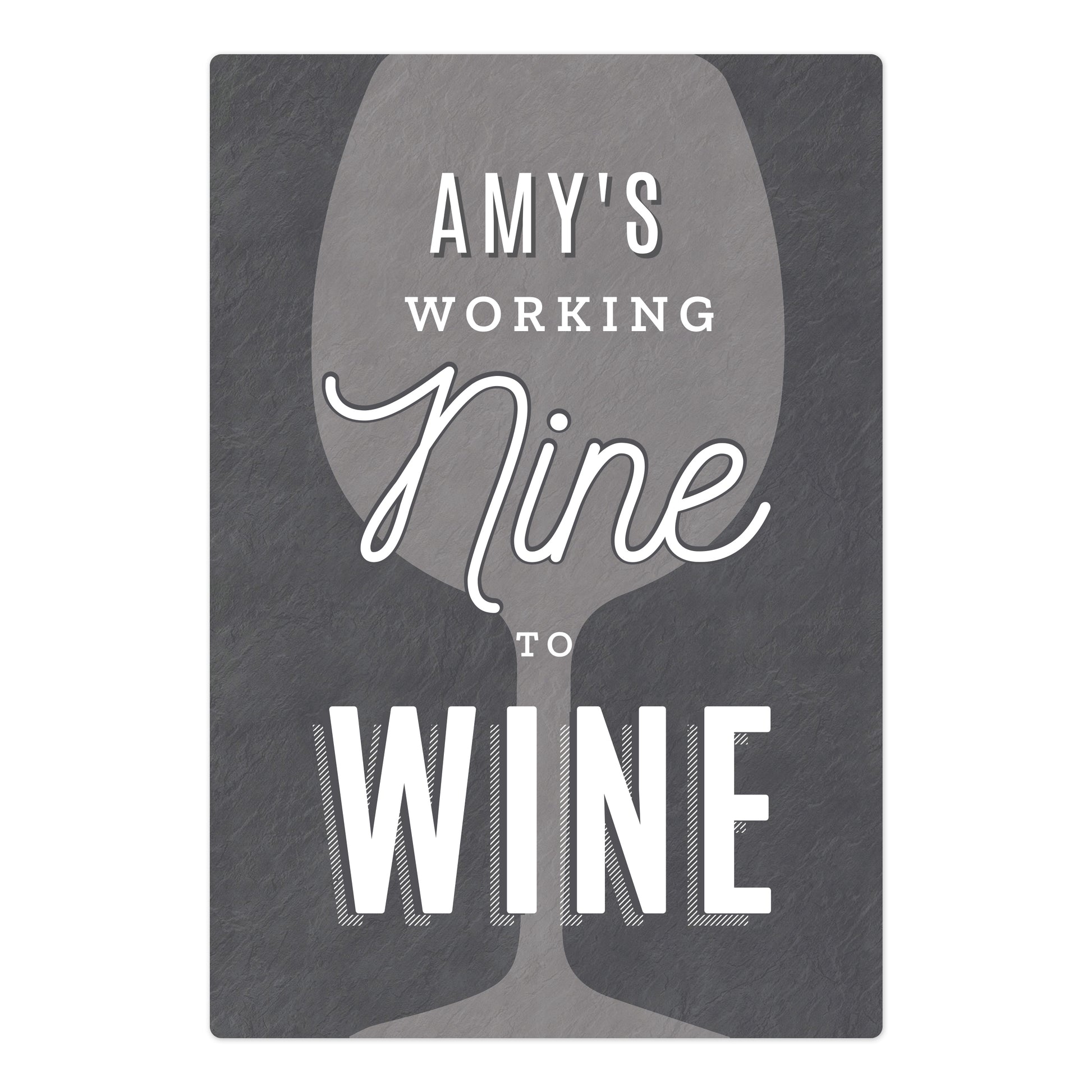 Personalised Working Nine to Wine Metal Sign - image 2