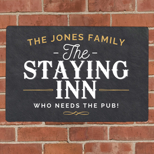 Personalised Staying Inn Metal Sign from Heartfelt Gifts
