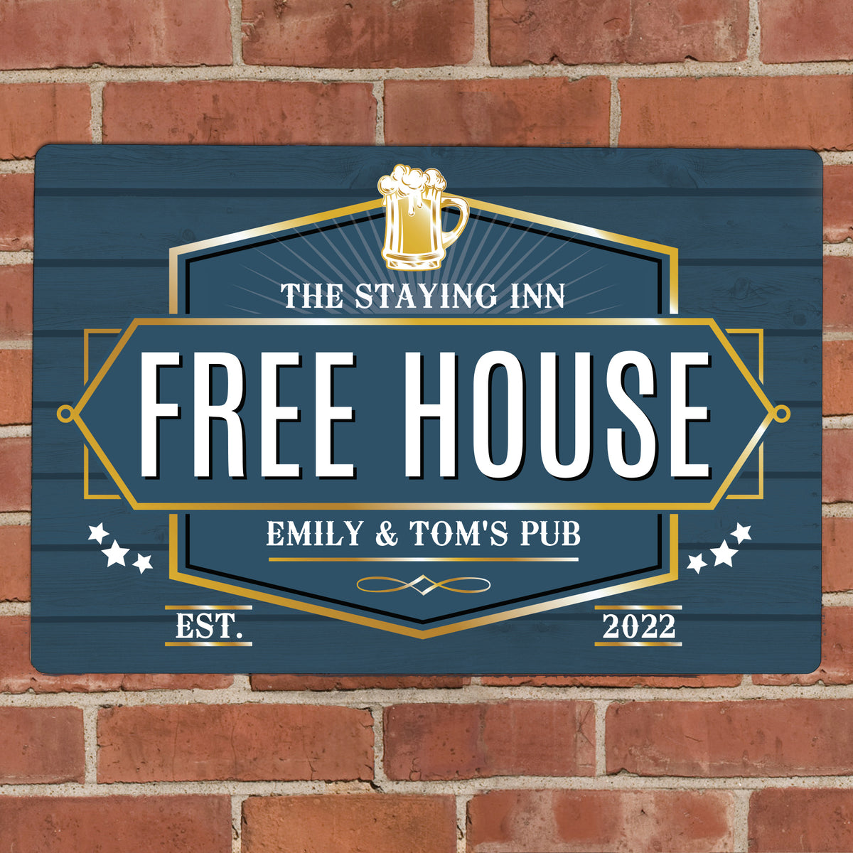 Personalised Free House Blue Metal Sign from Heartfelt Gifts