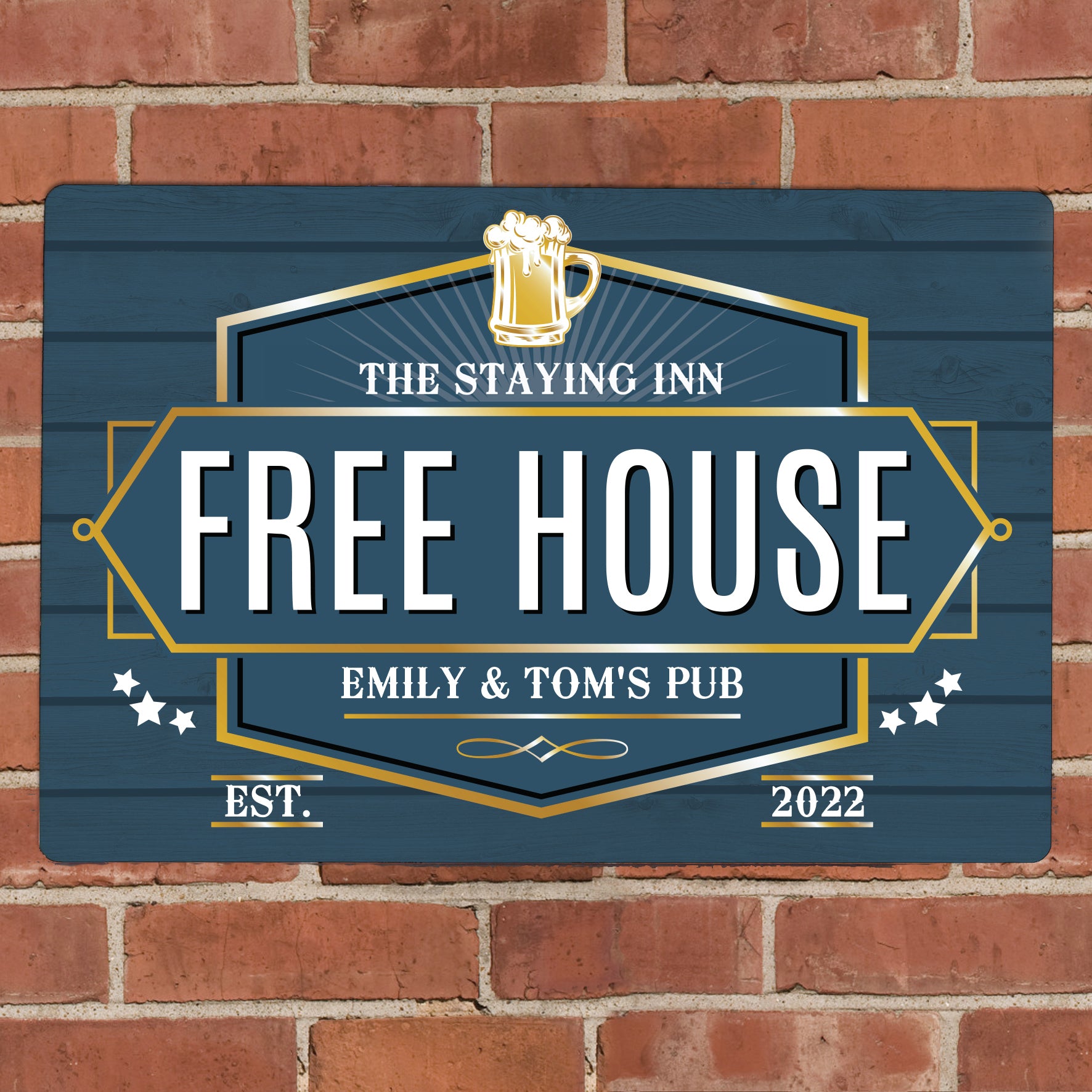 Personalised Free House Blue Metal Sign from Heartfelt Gifts