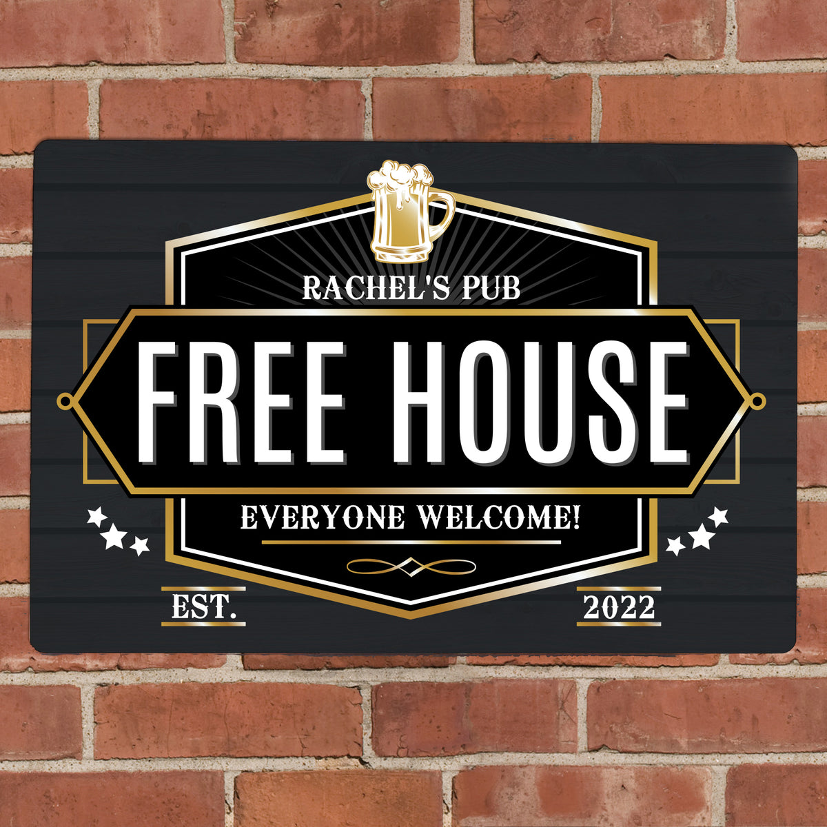 Personalised Free House Black Metal Sign from Heartfelt Gifts