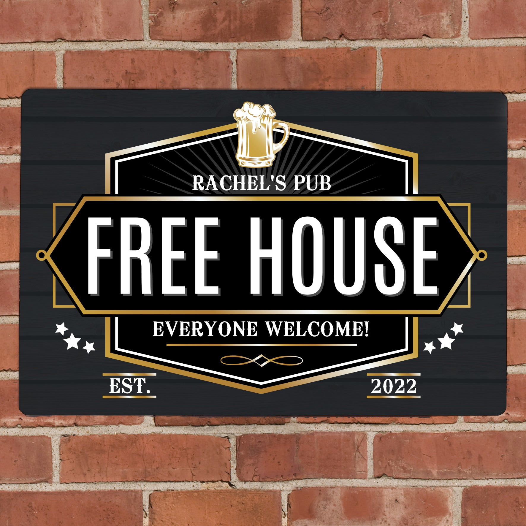 Personalised Free House Black Metal Sign from Heartfelt Gifts