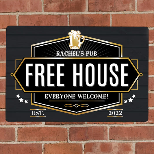 Personalised Free House Black Metal Sign from Heartfelt Gifts