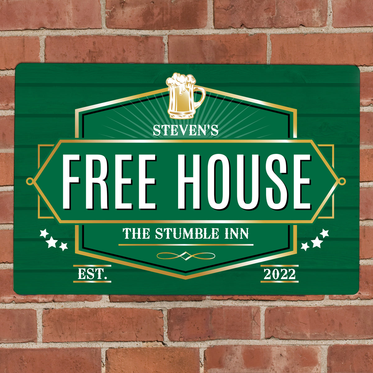 Personalised Free House Green Metal Sign from Heartfelt Gifts