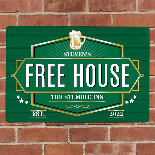 Personalised Free House Green Metal Sign from Heartfelt Gifts